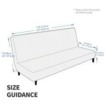 1pc Full Size Futon Cover, Triple 2025 Upgraded Queen Futon Mattress Cover Washable Armless Sofa Cover Sofa Cover Stretch Sofa Bed Furniture Protector With Elastic At Bottom - Beige - View 6
