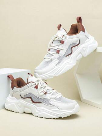 Tênis de Outono 2025 para Mulheres, Moda, Macios, Respiráveis e Leves, Tênis de Corrida em Tela, Elegante Cor Marrom Retrô, Tênis Casuais Unissex, Adequados para Ir e Vir, Fitness, Viagem, Estilo Plataforma, Bico Redondo, Cano Baixo, Multiuso, Presente de Férias, Tênis Esportivos Femininos