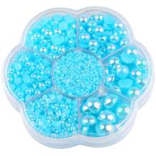 AB Colors, 5000pcs/1Box, 2MM-10MM,7 Sizes Mixed, Nice Flatback Half Round Pearls Rhinestones, Multi Colors Crystal Gems Non HotFix DMC Jewelry Beads Stones Diamond 3D Pattern Design Accessories Glitter Manicure Decal Decorations For Clothes,Bag,Shoes,Cups,Phone Covers,Handicrafts,Diy Trim. - Multicolor - View 20