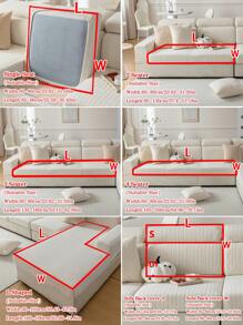 1pc All Season Chenille Jacquard Anti-Slip Sofa Seat Cushion Cover, Soft & Skin-Friendly, Pet-Proof, Elastic Couch Cover, Suitable For L-Shaped And 1/2/3/4 Seater Sofas In Living Room, Minimalist Modern Style, Spring/Autumn