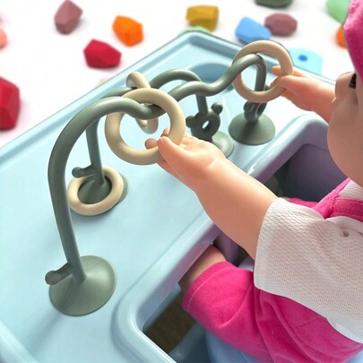 Silicone Intelligence Toys With Suction Cup Circular Puzzle Toys, Baby Hands-On Desktop Playthings