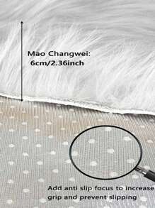 1pc Round White Plush Carpet,Modern Knitted Washable Chair Rug For Bedroom ,Room Decor - White - View 5