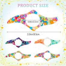 1/2/4 piezas Sujetador de páginas de libro hecho con roca resinada seca, anillo de pulgar transparente, marcapáginas de pulgar hecho a mano y personalizado, accesorios de libro para maestros, amantes de los libros y lectores literarios