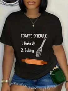 100% Cotton Baking Schedule Funny Baker Pastry Chef Bakery Cupcakery T-Shirt