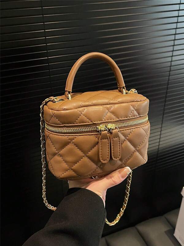 Bolsa de Ombro e Bolsa com Alça de Corrente Bordada para Mulheres