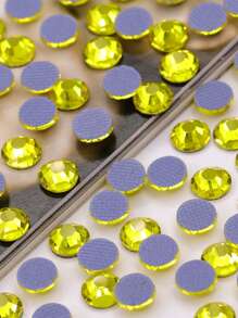 1440pcs/Bag SS12 Multi Color Glass Strass Stone Flatback Hotfix Rhinestones With Glue , 3mm Round Flat Back Hotfix Rhinestone For Clothing Shoes Hats Decoration - SS12(1440pcs/bag) - View 35