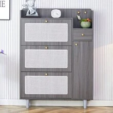 Modern Minimalist Storage Cabinet, Japanese Rattan Shoe Cabinet, Bed Top Cabinet, Small Home Furniture. Suitable For Corridors And Living Rooms. GZ-DI-03 - Multicolor - View 5