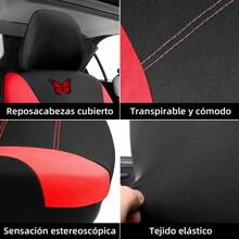 Funda Universale Para Asiento Cubre Asientos 9 Pzs Automóvil. Cojines De Asiento Universales Compatibles Con Accesorios  Airbags .Fácil de quitar y desmontar fácil de limpiar. Cómodo y transpirable, proteger el asiento fácil de llegar a ser hermosa. Ajuste universal para la mayoría de coches, camiones, SUV o furgonetas. - Rojo - Ver 6