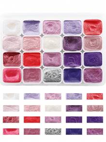 Flash Golden 20 Colors Solid Watercolor Preadolescent Glitter Paints Set Tin Box Pigment Solid Paint Set Palette For Students - Pearlescent Powder - View 4