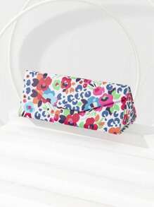 1 pieza Estuche plegable de gafas con estampado colorido, adecuado para mujeres con vida activa