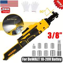 Cordless Ratchet Wrench 3/8", Electric Ratchet Wrench Compatible With DEWALT 20V MAX Battery, 45Ft-Lbs 320RPM With Variable Speed, 3/8" To 1/4" Sealed Head Ratchet, Bare Tool Only Tools