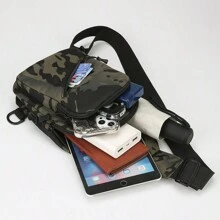 1 件男士休闲胸包，多功能斜挎包，带 USB 充电端口，徒步旅行男士礼物，学生秋季旅行圣诞节冬季礼物节日感恩节大容量多功能户外便携时尚休闲爸爸礼物男友礼物度假趣味礼物男士胸包男士侧包挎包皮包流浪包臀包旅行必需品假日必需品露营单肩包男士夏季返校包腰包腰包春季学校用品 - 彩色 - 查看 5