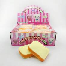 Novelty Squishy Toy Realistic Bread Slice, Flour Responsive Stress Relief Toy, Squeezing Toy - Multicolor - View 4