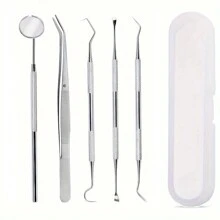 Professional Stainless Steel Dental Hygiene Kit - Complete Oral Care Set For Daily Teeth Cleaning And White Ning Oral Care Tools,Inspection & Whitening With Convenient Storage Case - White - View 10