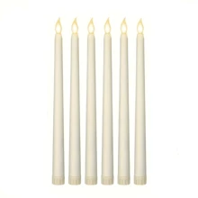 3/6/12pcs Bougies LED sans flamme beige pour Halloween et Noël, lumières de bougies LED à tige longue, lumière de décoration pour la maison, éclairage décoratif pour bougies chauffe-plat, anniversaire, mariage, Saint-Valentin, dîner de fête, piles non incluses - Beige - Voir 11