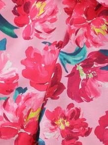 Young Girl Asymmetrical Shoulder Floral Top + Butterfly Floral Print Shorts 2-Piece Summer Set