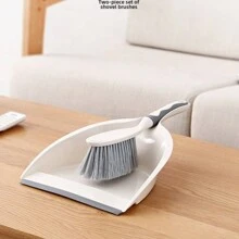 1 件装迷你桌面扫帚和簸箕套装，带键盘刷，方便清洁 - 杏色 - 查看 6