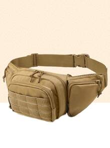 Men's Lightweight Shoulder Bag Casual Simple Style Crossbody Bag Multi-Pocket Chest Bag Hiking Outing Bag - Màu Khaki - Xem 2