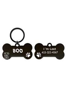 Placas de identificación personalizables para gatos, placas de identificación para gatos personalizadas, placas de identificación y collares para perros, placas de identificación para gatos grabadas, placas de identificación para gatos con forma de pez, placas de identificación divertidas para gatos, placas de dirección para gatos, llaveros personalizados - placas de identificación de hueso - Ver 14