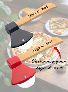 1 pezzo Taglierina per pizza personalizzata con logo e testo personalizzati, a forma di ascia divertente, regalo per il papà, taglierina per pizza per la cucina di casa con design originale, regalo creativo per nonni, amici, regalo di San Valentino, regalo di Ognissanti, regalo di Natale, regalo di San Valentino