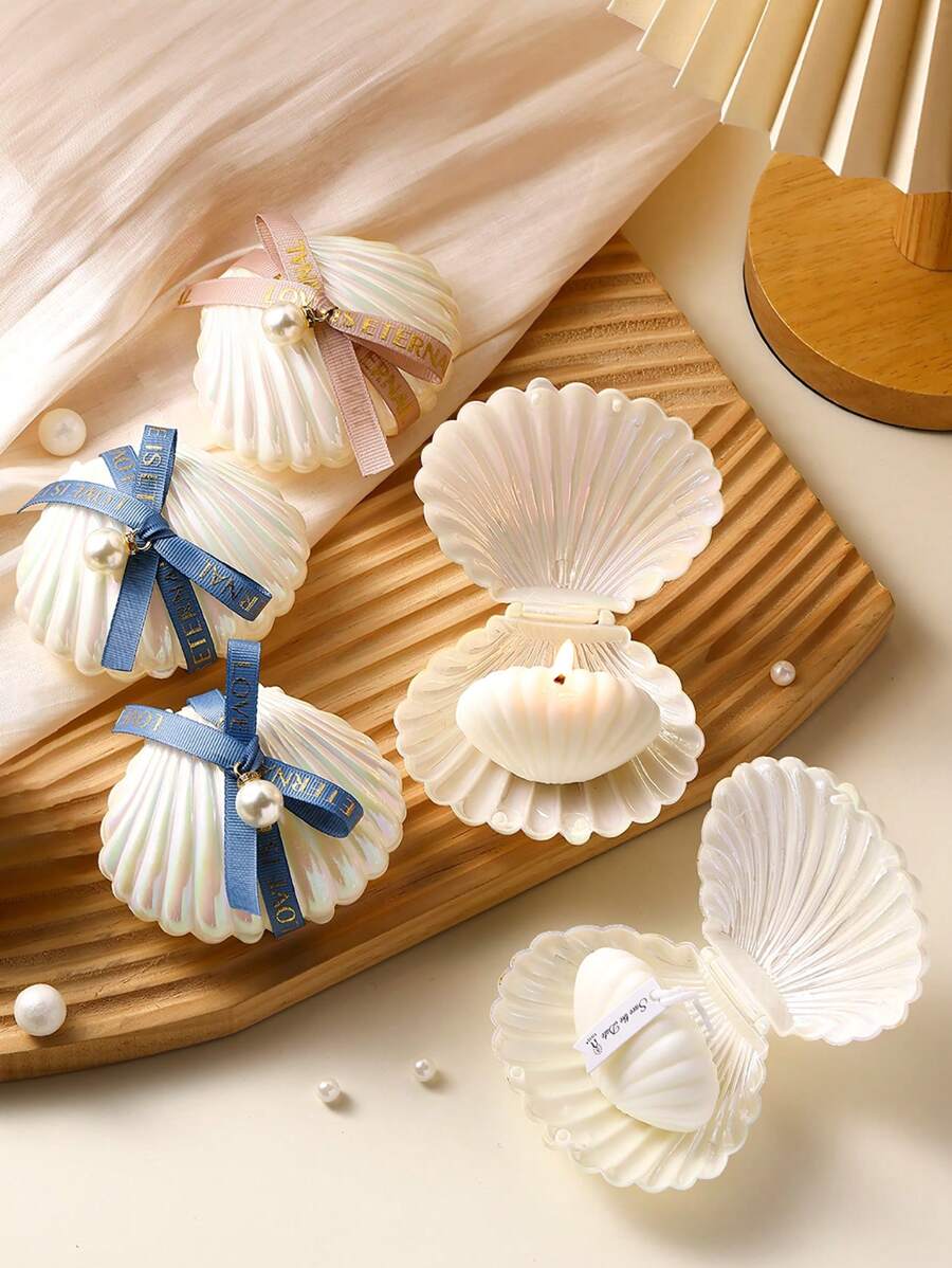 1/3/5pcs Wedding Favors For Guests Aroma Shell Candle Souvenir Gift Box For Bridal Shower Baby Shower Party Decoration Home Decoration - Multicolor - View 1