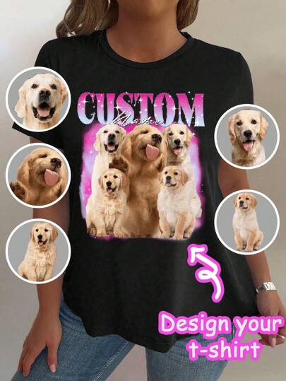 Customize Plus Size Shirts And T-Shirts - Add Your Own Text And Images (Pet Photo/Selfie/Friend Photo/Family Member Photo) To Design Your Personalized Printed Plus Size T-Shirt, Logo | Business | Wedding Gift | Party Wear | Birthday Gift | Halloween Costume | Christmas, Customized T-Shirt