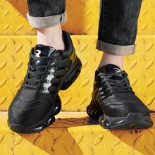 Zapatos con punta de acero para mujeres, zapatos de trabajo irrompibles, zapatillas deportivas ligeras con punta de acero para mujeres, zapatos de seguridad antideslizantes, zapatos con puntera compuesta a prueba de pinchazos - Negro - Ver 6