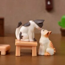 Mô hình đồ nội thất nhà búp bê thu nhỏ 1:12, Phụ kiện trang trí tượng mèo hoạt hình dễ thương, Trang trí tiểu cảnh tự làm, Quà tặng sinh nhật, Phụ kiện nhà búp bê, Mèo nhựa thu nhỏ, Bàn, Ghế - Nhiều màu - Xem 7
