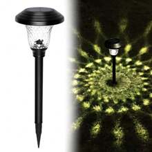 Luces solares para césped RGB, luces con enchufe de tierra, luces de proyección de luz de estrellas, luces solares para césped de colores RGB de luz cálida, adecuadas para patios, jardines, pasillos, líneas coloridas para decorar jardines y patios, 4 paquetes - Negro - Ver 9