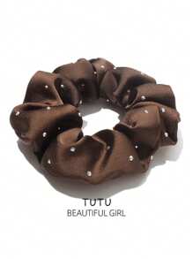 3 pièces/Set Chouchou en satin de diamant en tissu pour femmes, élégant et délicat. Élastique élevé, sans dommage pour les cheveux. Attaches pour cheveux de base mode élégante. Convient à une utilisation quotidienne.