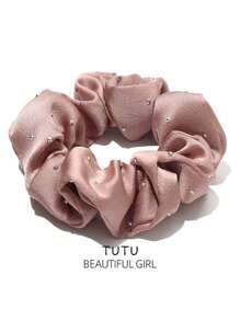 3 pièces/Set Chouchou en satin de diamant en tissu pour femmes, élégant et délicat. Élastique élevé, sans dommage pour les cheveux. Attaches pour cheveux de base mode élégante. Convient à une utilisation quotidienne.