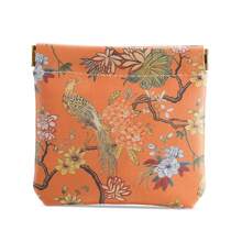 Data Cable Storage Bag, Chinese Style Flower And Bird Pattern, Auto-Closing Wired Earphone Pouch, Mini Portable Digital Bag - Multicolor - View 7