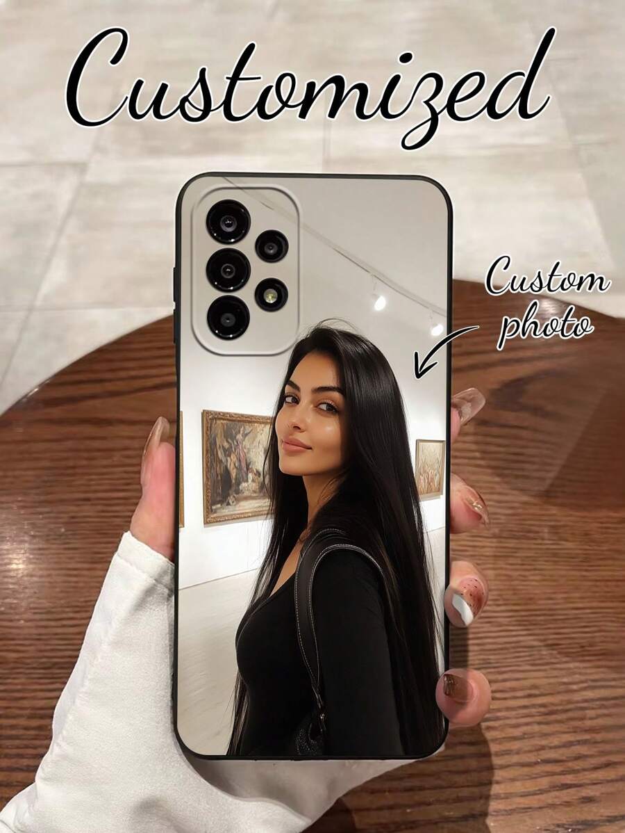 1 pieza Funda de teléfono suave con foto personalizada, compatible con iPhone 16/16 Pro/16 Plus/16 Pro Max, S25 Ultra y otros modelos, ideal para el Día de San Valentín, parejas, niños, mascotas