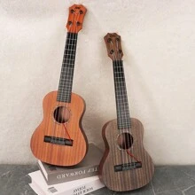 1PC Kids Toy Classical Ukulele Guitar Musical Instrument, ABS Plastic Material, BrownTeach Little Kids Basic Rhythm, Strumming And Other Musical Skills. Encourage Kids To Develop Auditory And Creative Skills, Made Of Abs Plastic Material.