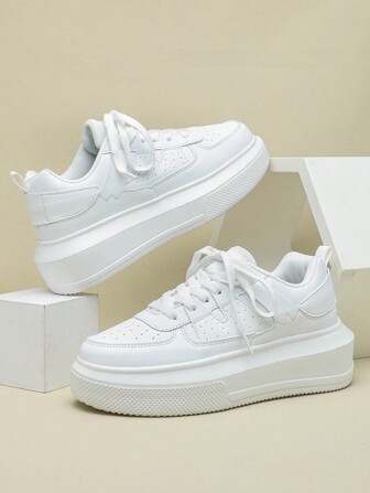 Zapatos blancos de moda clásica, transpirables, para ir al trabajo y caminar, zapatillas casuales y versátiles unisex, adecuados para parejas, con ambiente de vacaciones, zapatos versátiles para hombres (se recomienda pedir una talla talla grande grande para pies anchos)