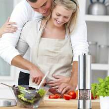 Electric Salt And Pepper Grinder Set, Battery Powered, One-Handed Operation, Automatic Pepper Grinder, Electronic Adjustable Pepper Grinder, Suitable As Kitchen Tool, Halloween/Christmas Gift