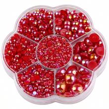 AB Colors, 5000pcs/1Box, 2MM-10MM,7 Sizes Mixed, Nice Flatback Half Round Pearls Rhinestones, Multi Colors Crystal Gems Non HotFix DMC Jewelry Beads Stones Diamond 3D Pattern Design Accessories Glitter Manicure Decal Decorations For Clothes,Bag,Shoes,Cups,Phone Covers,Handicrafts,Diy Trim. - Multicolor - View 10
