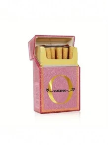 Customized Name Shiny Pink Crystal Cigarette Case, Waterproof, Holds 20 Cigarettes, Gold Lettering, Fits In Pocket Or Handbag, Perfect Gift For Him/Her - Multicolor - View 15