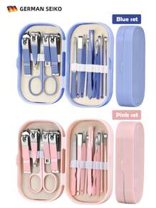 14 Stücke Rosa, Blau, Grün Nagelpflege Set, Familie Heim Maniküre Werkzeuge Nagelschere Set, Nagelschneiderset