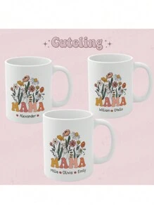 Custom Mama Mug, Mama Mug With Kids Names, Mother's Day Coffee Mug, Mother's Day Gift For New Mom Gift, Baby Shower Gift, Pregnancy Gift Valentine's Day Gift, Valentines, Gift For Her, Gift For Him, Gift For Mum, Gift For Friends, Home Decor, Decoration, Personalized Gift, Custom Gift - White - View 4