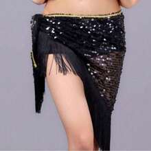 Cinturón de danza del vientre con flecos y lentejuelas para adultos, pañuelo para la cadera, disfraces orientales para mujeres, accesorios de danza del vientre, atuendo de baile de sirena oriental