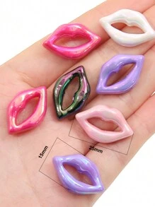beadia 10/30pcs 25x15mm Acrylic Plated Colored (White, Rose Red, Pink, Purple, Black)Lip Shaped Beads For DIY Accessories On Necklaces And Bracelets By Handmade DIY
