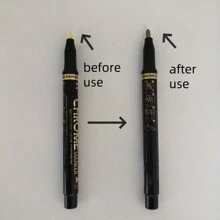 1pc Mirror Marker, 2mm, DIY Reflective Paint Pen Mirror Marker Chrome Gold And Silver Marker Signature Car Styling Art Crafts Pen Liquid Mirror Marker Silver Stone Metal Plastic Paper Model Back To School