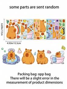 Pegatinas originales con cambio de cara de capibara y parche de rompecabezas de dibujos animados personalizados - Multicolor - Ver 2