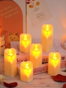 1 pièce Bougie électronique en forme de cœur, bougie électronique sans flamme réaliste alimentée par pile