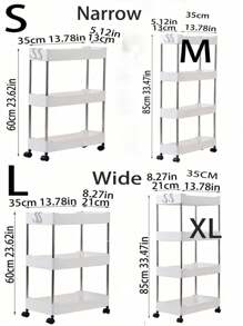 1pc 4-Tier Storage Rack, Floor-Standing Shelf For Bedroom, Kitchen, Bathroom, Dorm, With Storage Baskets - Narrow Version Outdoor Decor