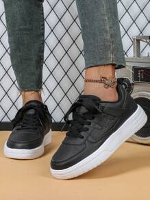 Zapatos planos negros, informales, livianos y cómodos, zapatos unisex para ir y venir, caminar, hacer ejercicio y viajar, con punta redonda, suela baja, color block, de uso múltiple, como regalo de vacaciones, tenis para mujeres