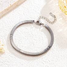 New 18K Titanium Steel Bracelet Double-Sided Fish Scale Mesh Retro Niche Design - Plateado - Ver 2