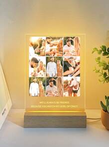 1PC Custom Couple Collage Photo LED Night Light, Personalized Acrylic Night Light With Photos And Text, Custom Photo Light, Personalized Photo Collage LED Light, Couple Photo Frame, Personalized Photo Collage Gift, Bedroom Night Light, Birthday Gift, Couple Gift, Unique Wedding Gift, Anniversary Gift, Gift For Wife/Her/Girlfriend/Friend, Gift For Him/Boyfriend/Husband - Huang Guang - View 8