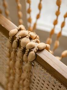 1pc Hanging Yarn Pom Pom Ball Curtain, White, Champagne, Yellow Decorative Door Curtain